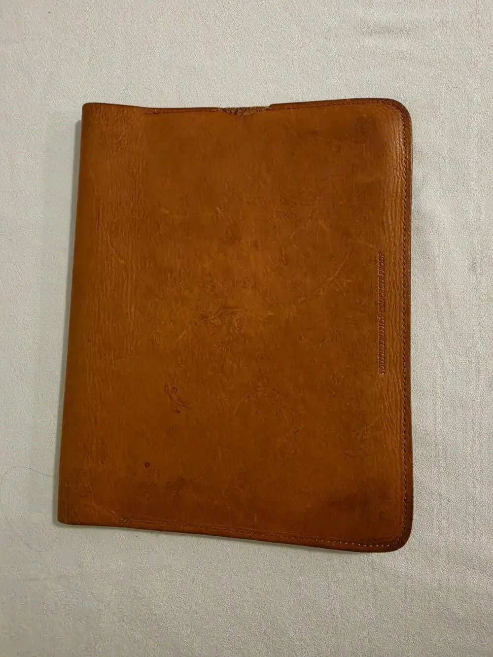 Nixon Edition Full Grain Leather iPad Case Sleeve Saddle Brown Vintage 2012